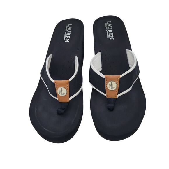 Lauren Ralph Lauren Shoes - Lauren Ralph Lauren Jane Platform Wedge Flip Flop Sandals Size 10 4226-2879